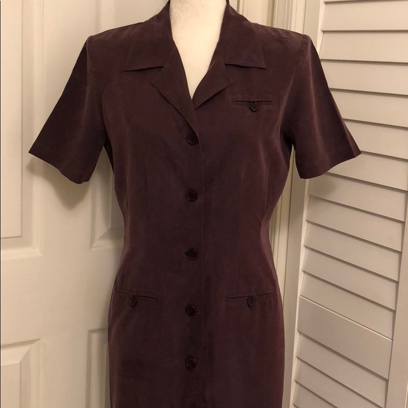 Eggplant SHERI MARTIN of New York Button Up Dress - Picture 2 of 4